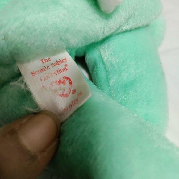 Ty Beanie Baby Mint Green Bunny Hippity Plush Toy With Original Tags 9 Collector - Picture 10 of 10
